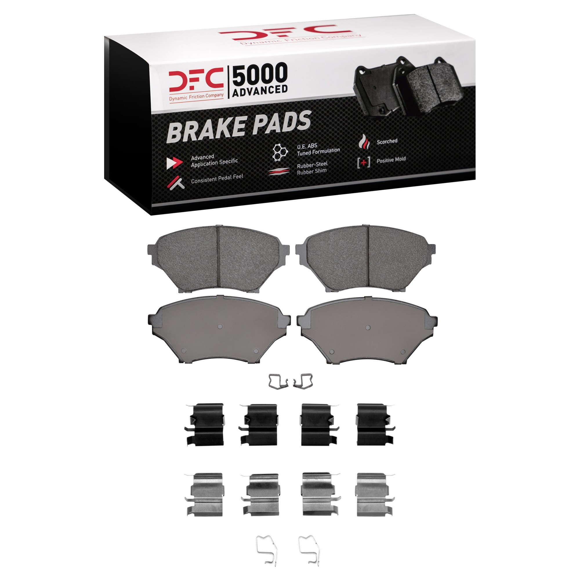 Dynamic Friction 5000 Advance Brake Pads With Hardware - 1551-0890-01 - Main Image