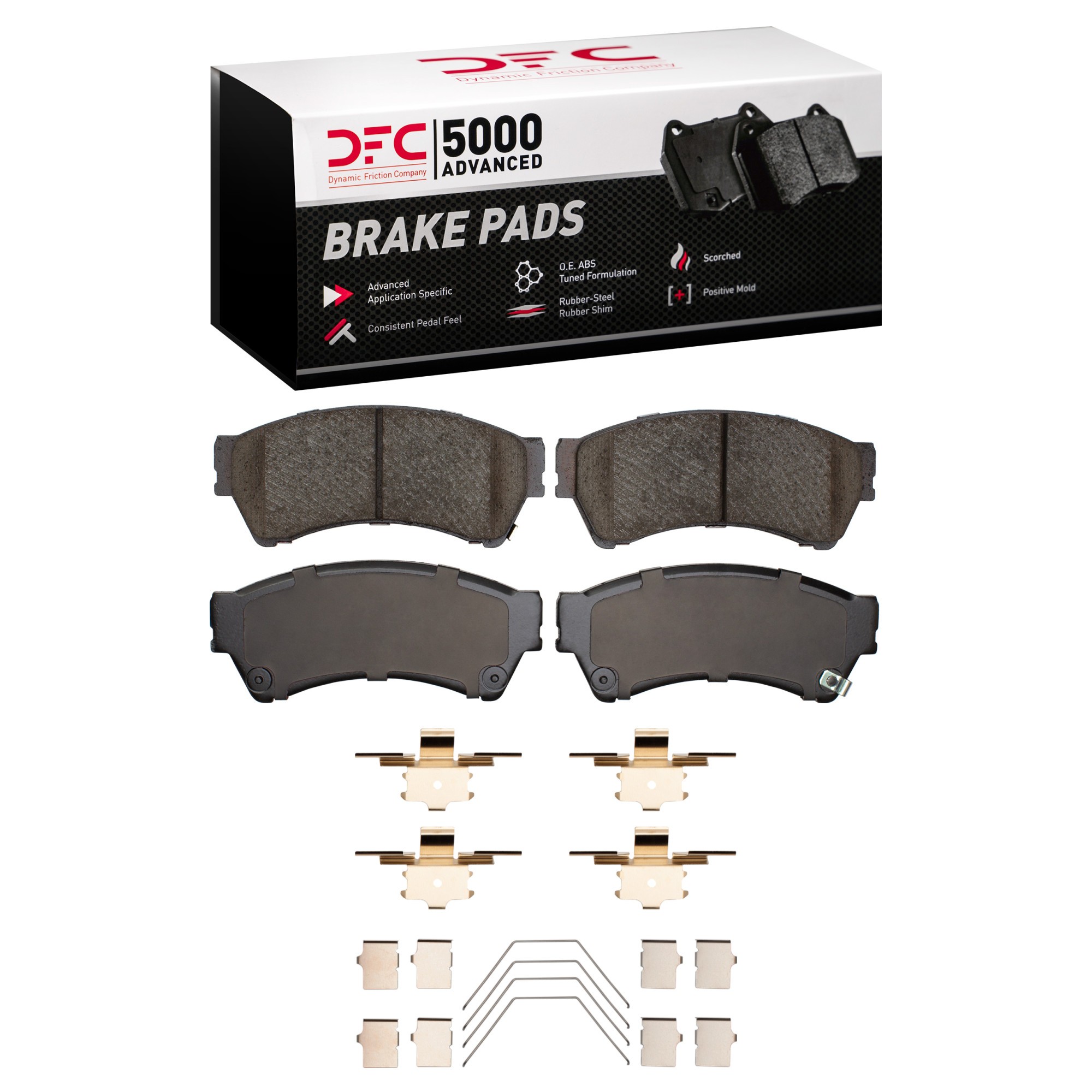 Dynamic Friction 5000 Advance Brake Pads With Hardware - 1552-1164-01 - Main Image