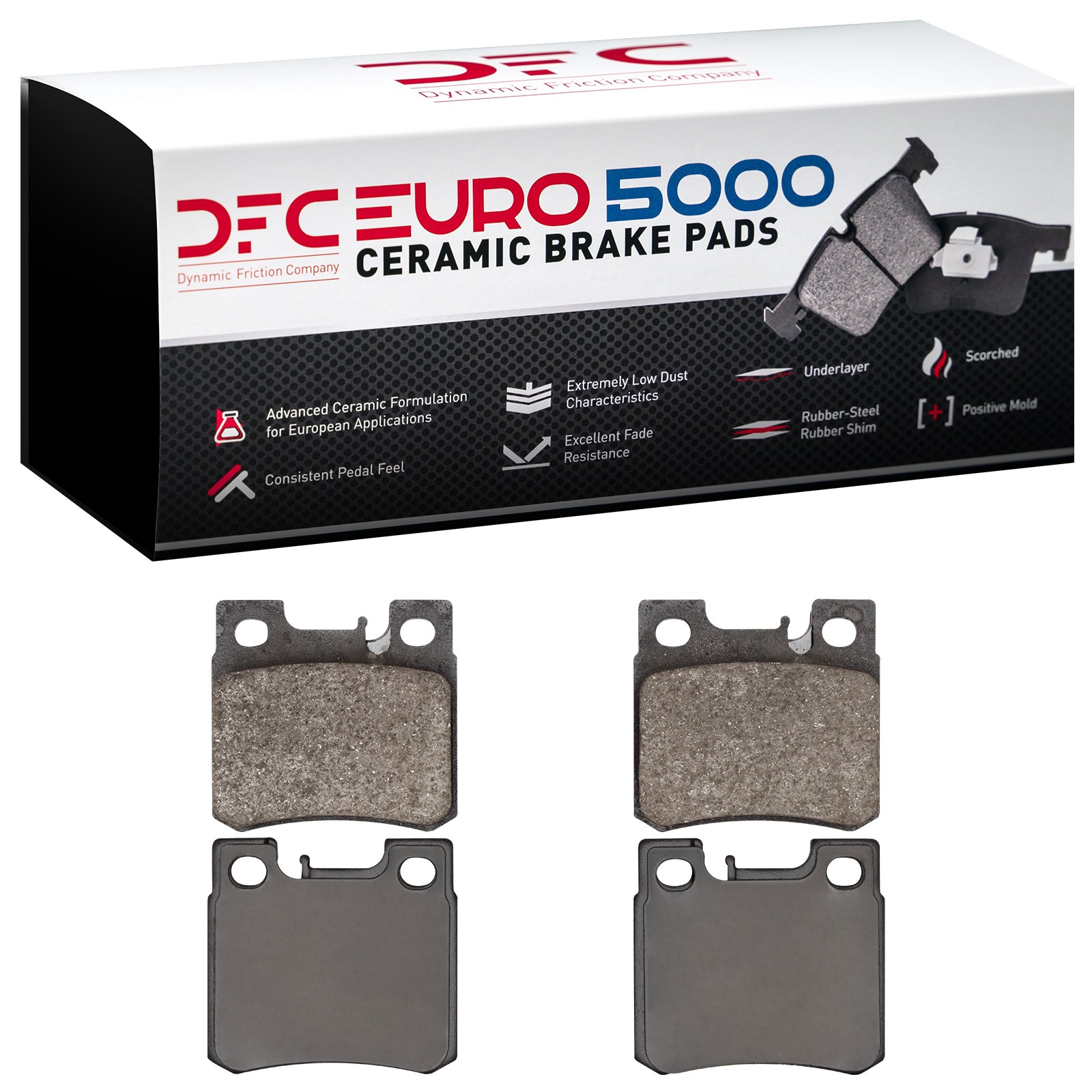 Dynamic Friction 5000 Euro Ceramic Brake Pads Without Hardware - 1600-0495-00 - 3