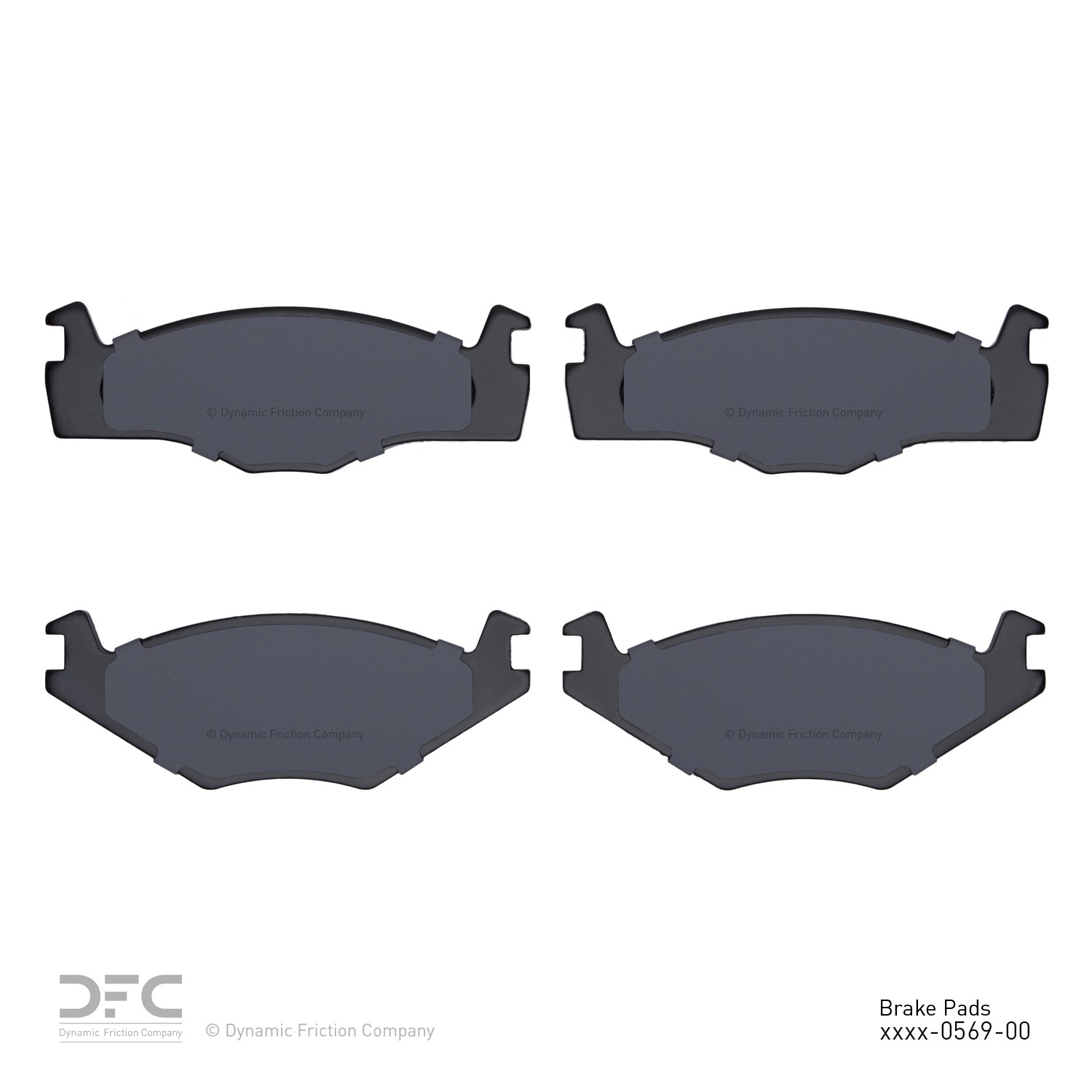 Dynamic Friction 5000 Euro Ceramic Brake Pads Without Hardware - 1600-0569-00 - Main Image