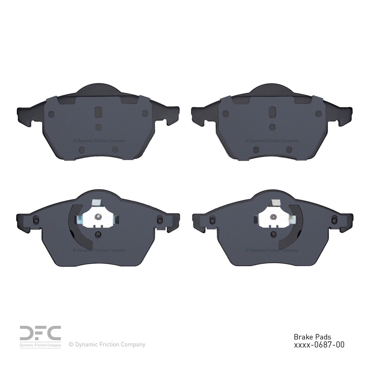 Dynamic Friction 5000 Euro Ceramic Brake Pads Without Hardware - 1600-0687-00 - Main Image
