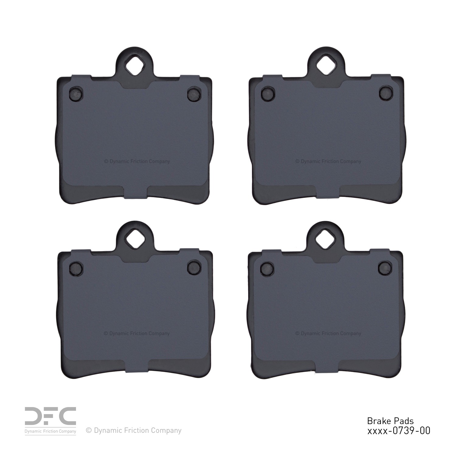 Dynamic Friction 5000 Euro Ceramic Brake Pads Without Hardware - 1600-0739-00 - Main Image