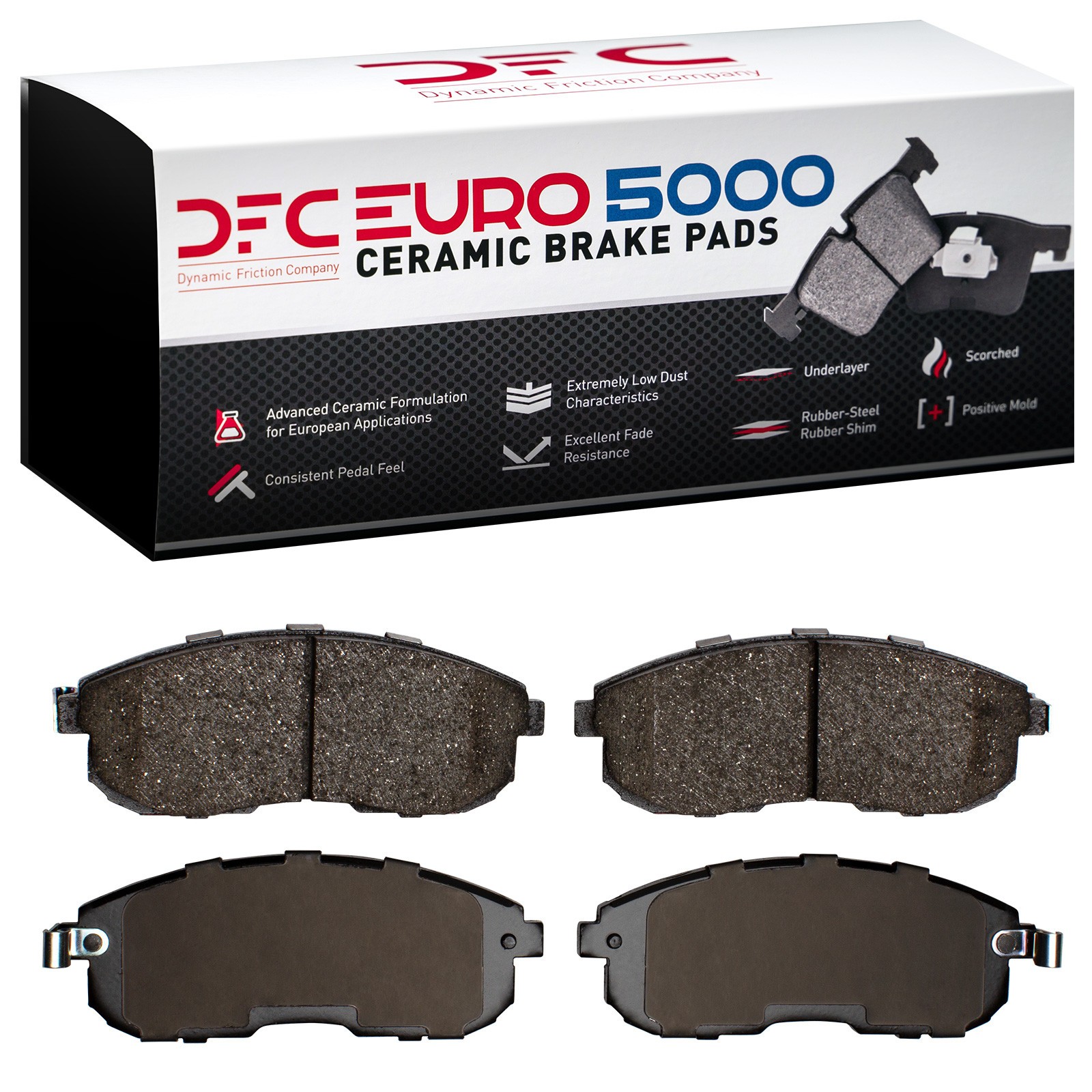 Dynamic Friction 5000 Euro Ceramic Brake Pads Without Hardware - 1600-0815-00 - 2