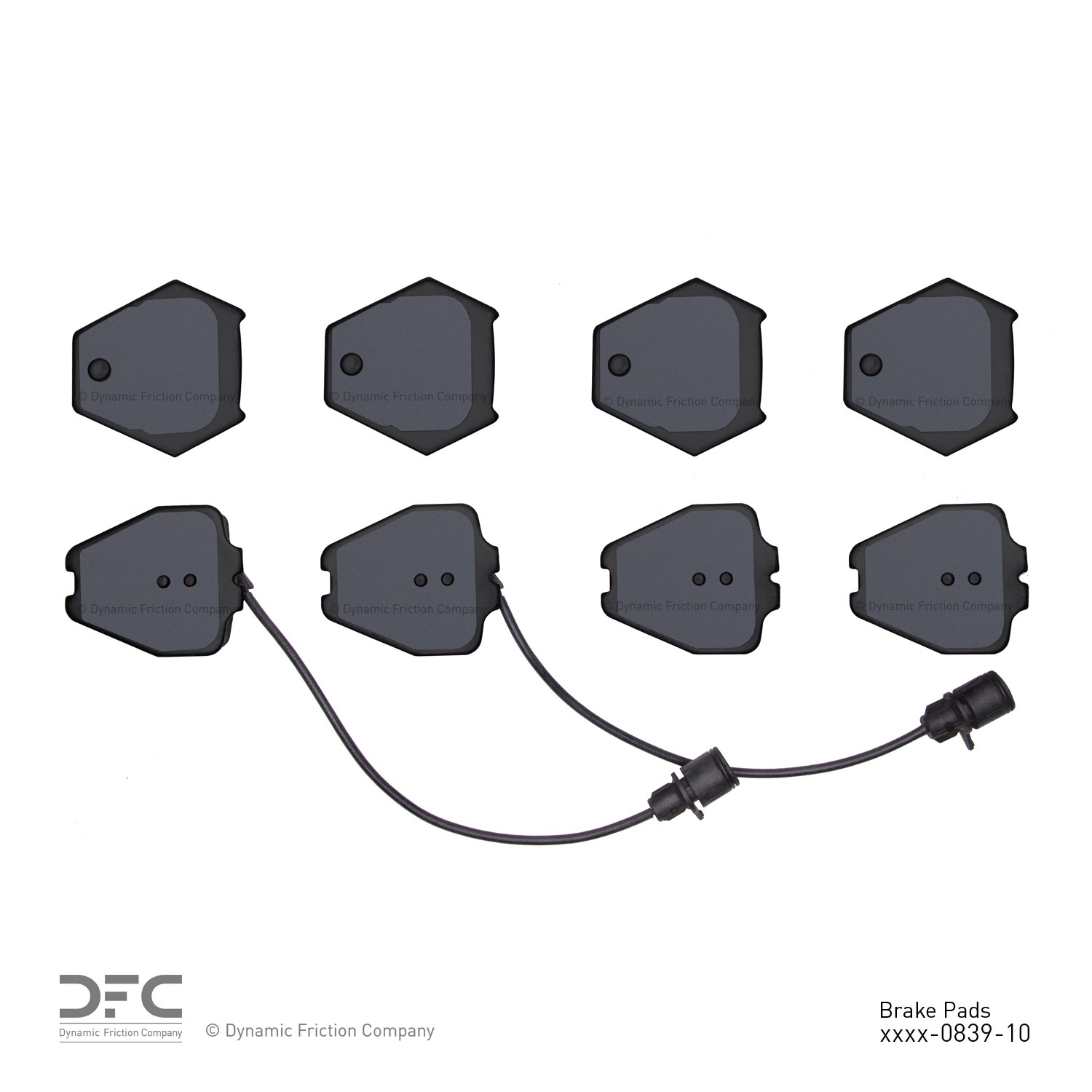 Dynamic Friction 5000 Euro Ceramic Brake Pads Without Hardware - 1600-0839-10 - Main Image