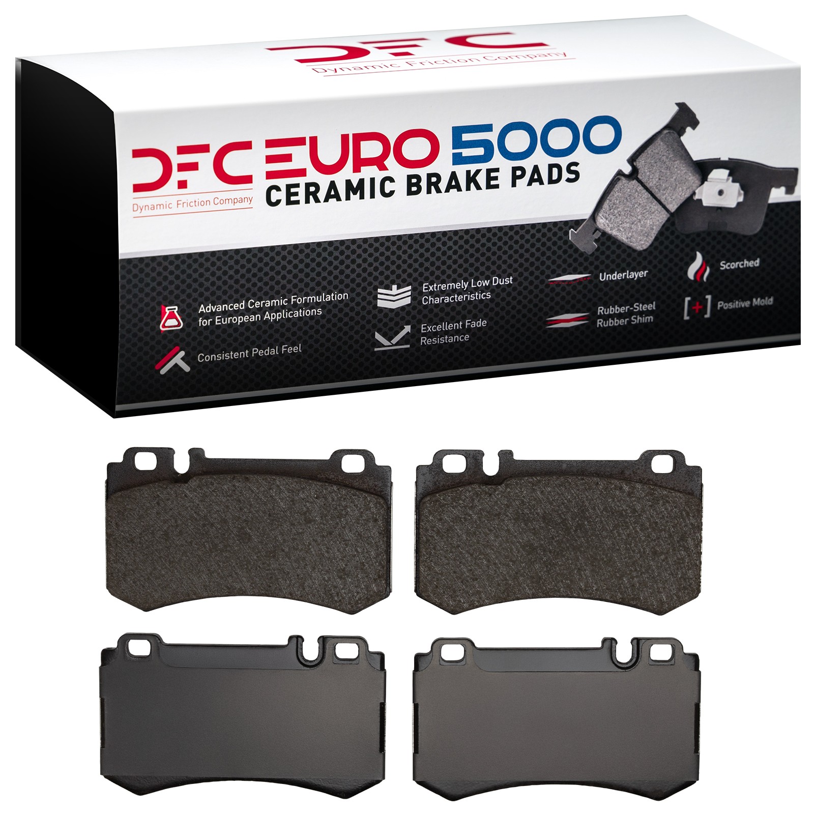 Dynamic Friction 5000 Euro Ceramic Brake Pads Without Hardware - 1600-0984-00 - 2