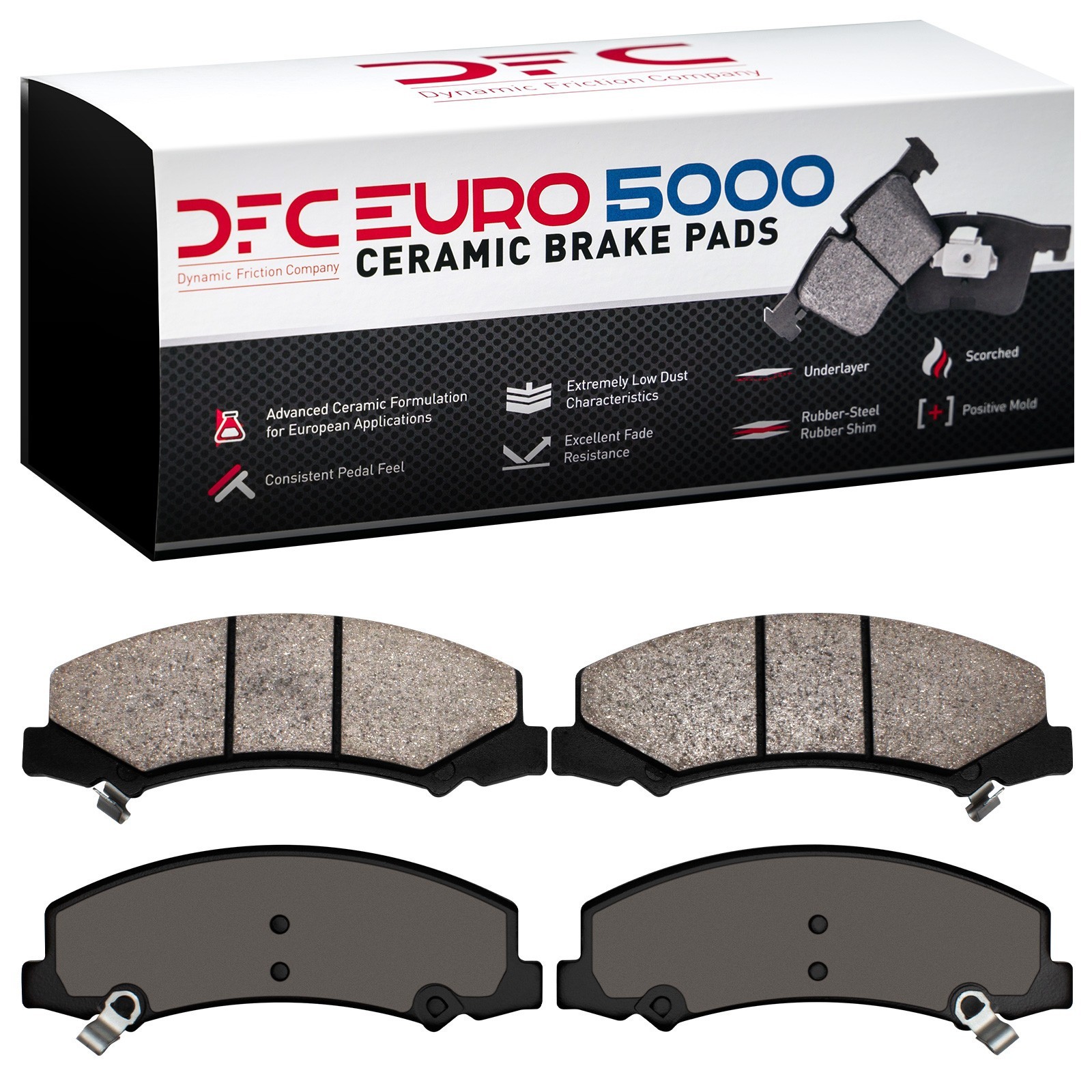 Dynamic Friction 5000 Euro Ceramic Brake Pads Without Hardware - 1600-1159-00 - 2
