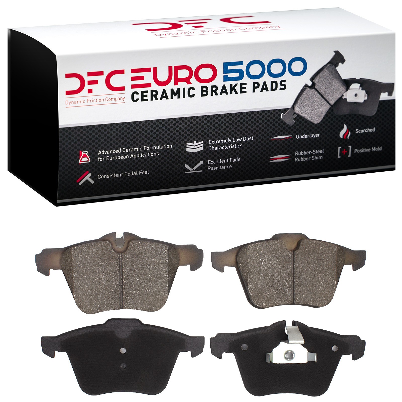 Dynamic Friction 5000 Euro Ceramic Brake Pads Without Hardware - 1600-1240-00 - 2