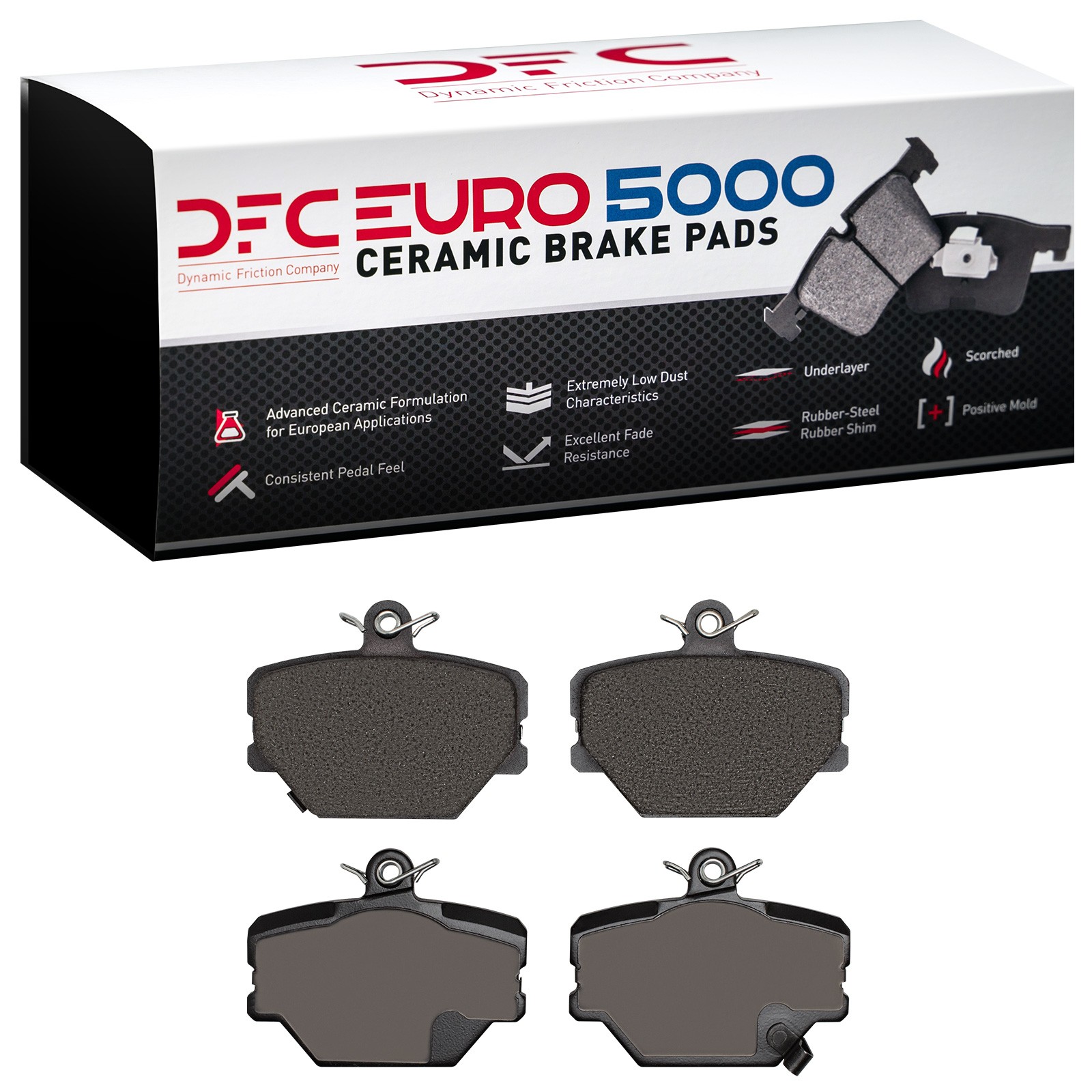 Dynamic Friction 5000 Euro Ceramic Brake Pads Without Hardware - 1600-1252-00 - 3