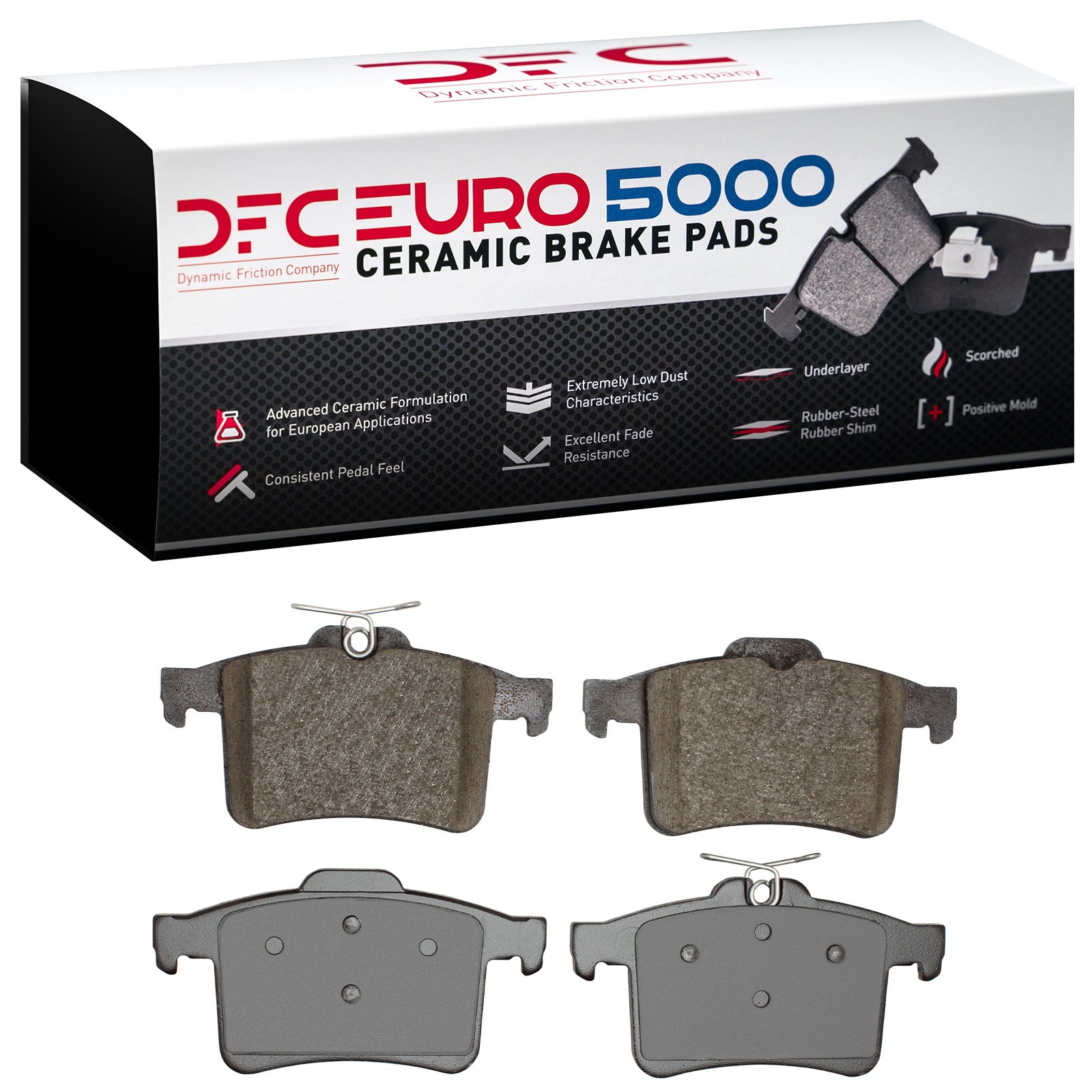 Dynamic Friction 5000 Euro Ceramic Brake Pads Without Hardware - 1600-1449-00 - 2