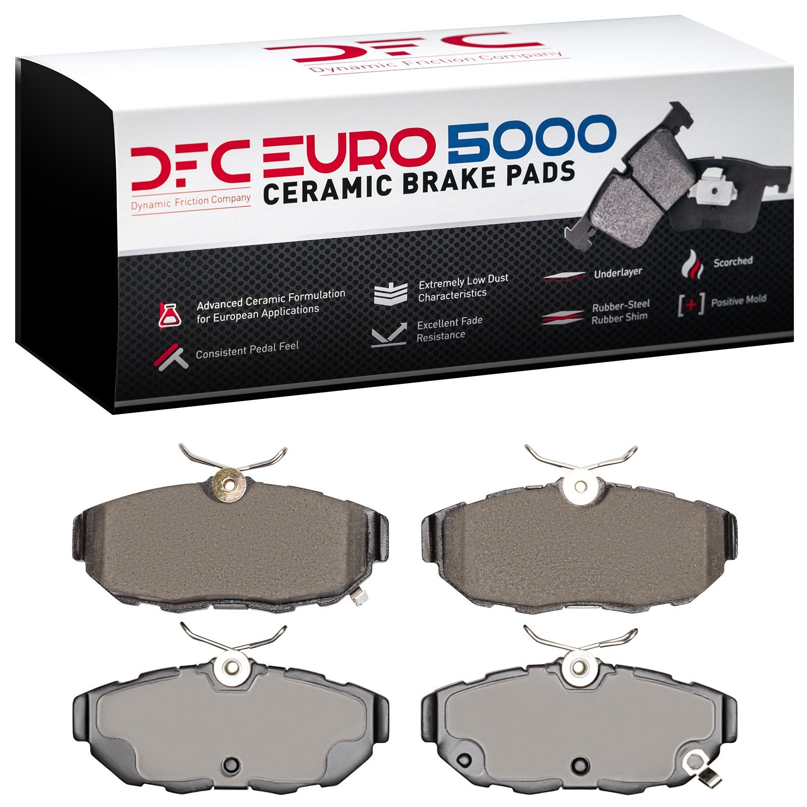 Dynamic Friction 5000 Euro Ceramic Brake Pads Without Hardware - 1600-1465-00 - 2