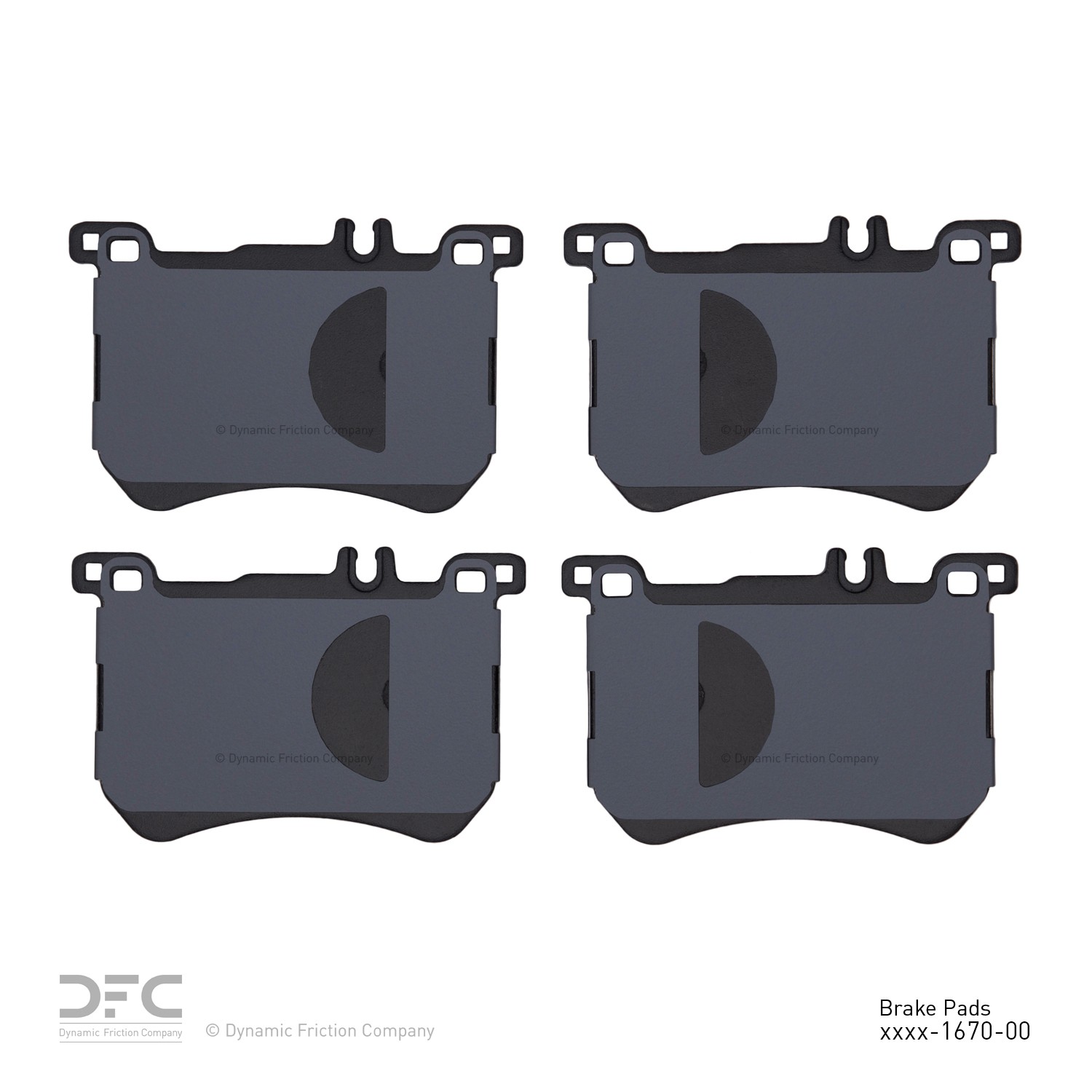 Dynamic Friction 5000 Euro Ceramic Brake Pads Without Hardware - 1600-1670-00 - Main Image