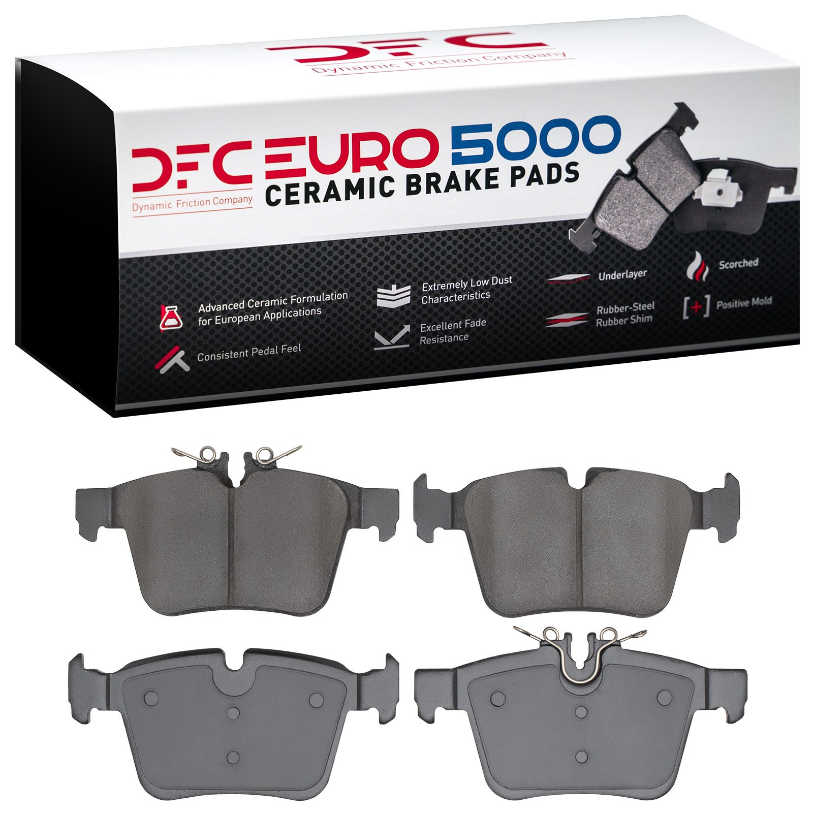 Dynamic Friction 5000 Euro Ceramic Brake Pads Without Hardware - 1600-1795-00 - 2