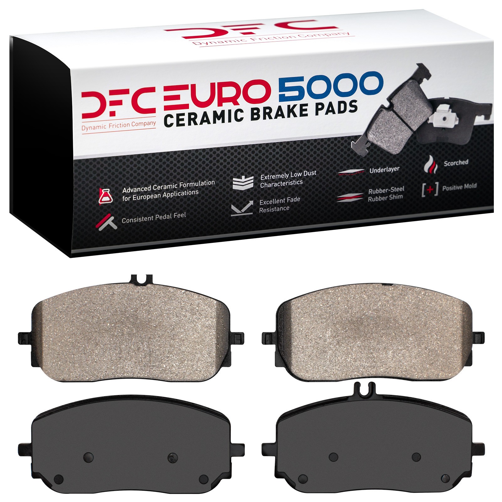 Dynamic Friction 5000 Euro Ceramic Brake Pads Without Hardware - 1600-2209-00 - 2