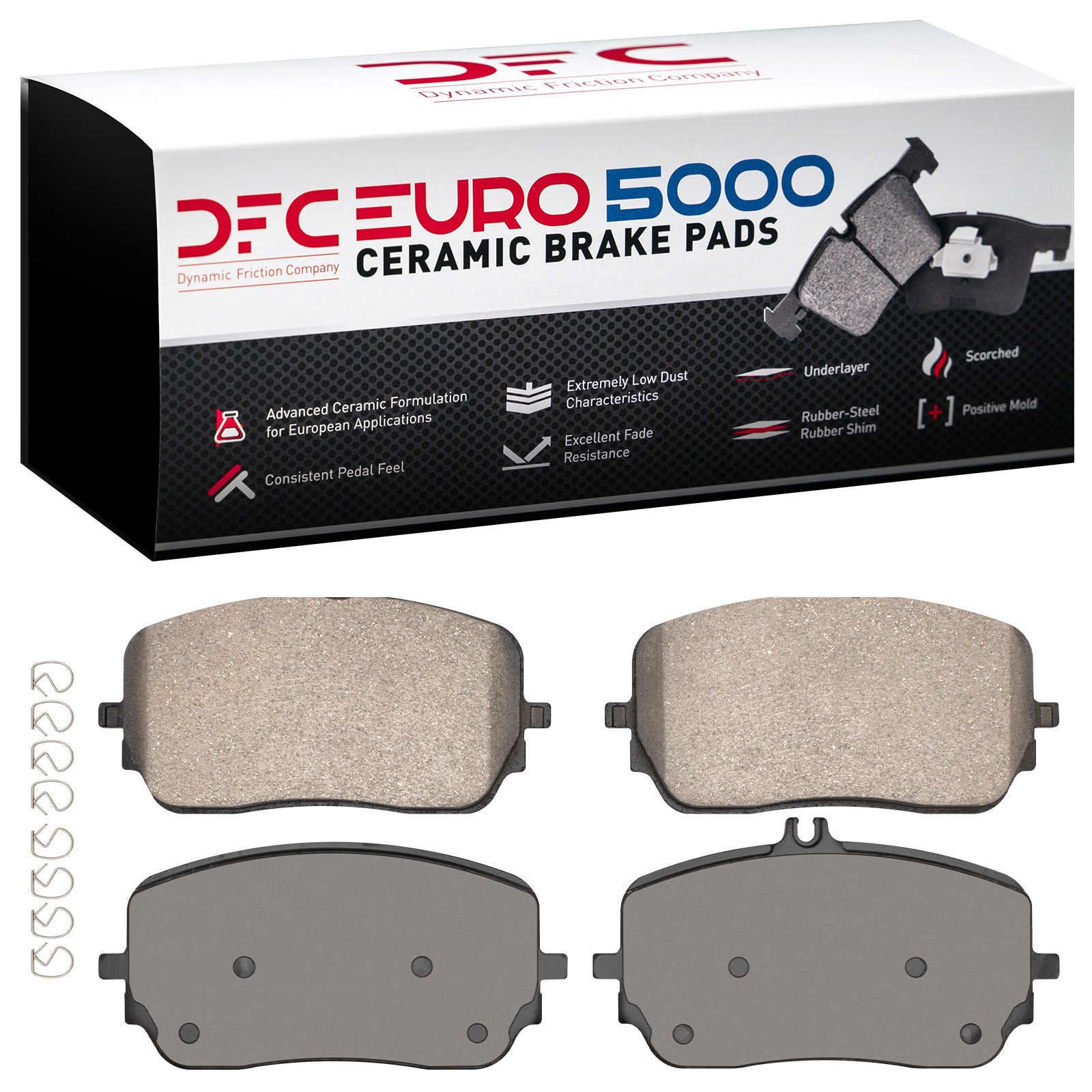 Dynamic Friction 5000 Euro Ceramic Brake Pads Without Hardware - 1600-2237-00 - 2