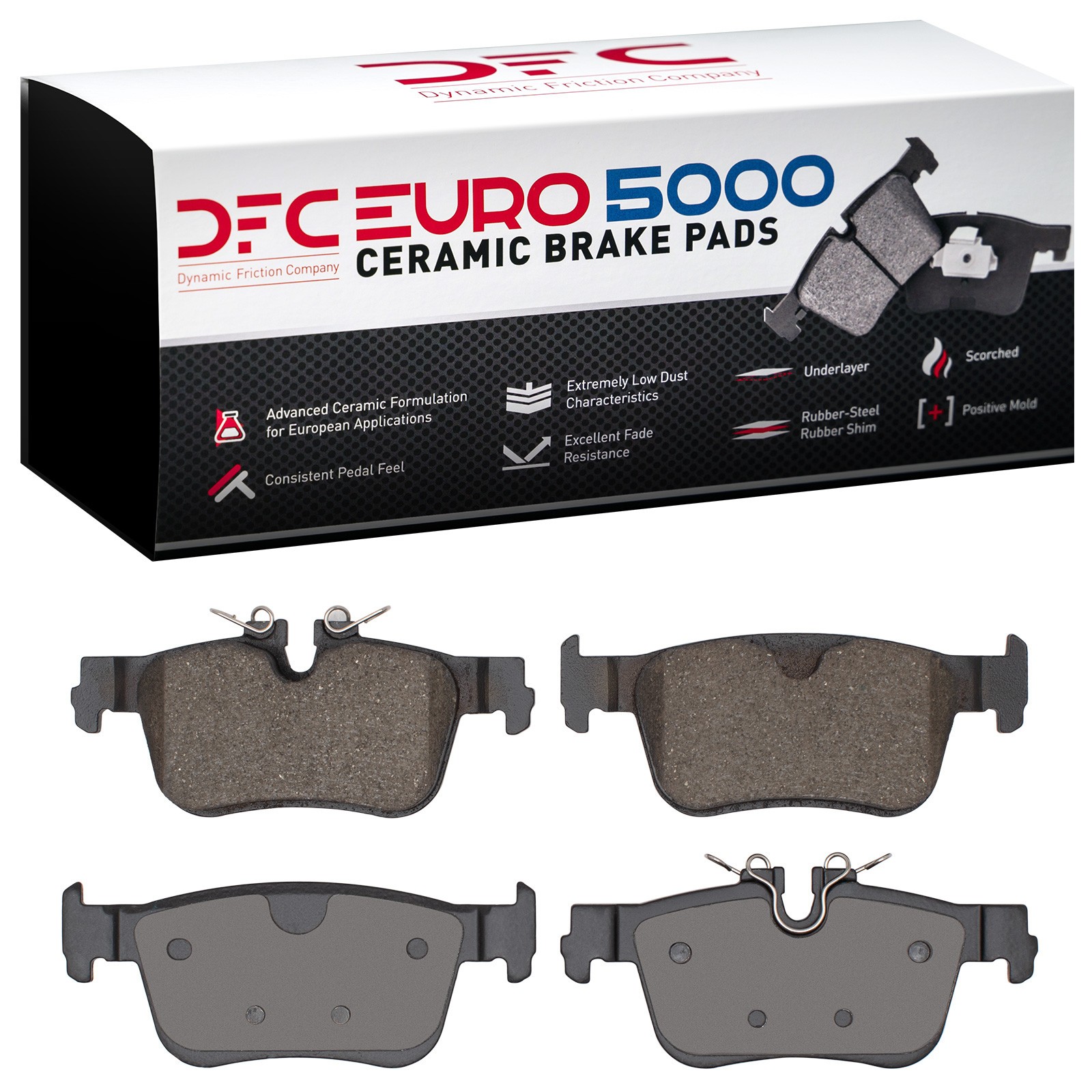 Dynamic Friction 5000 Euro Ceramic Brake Pads Without Hardware - 1600-2410-00 - 2