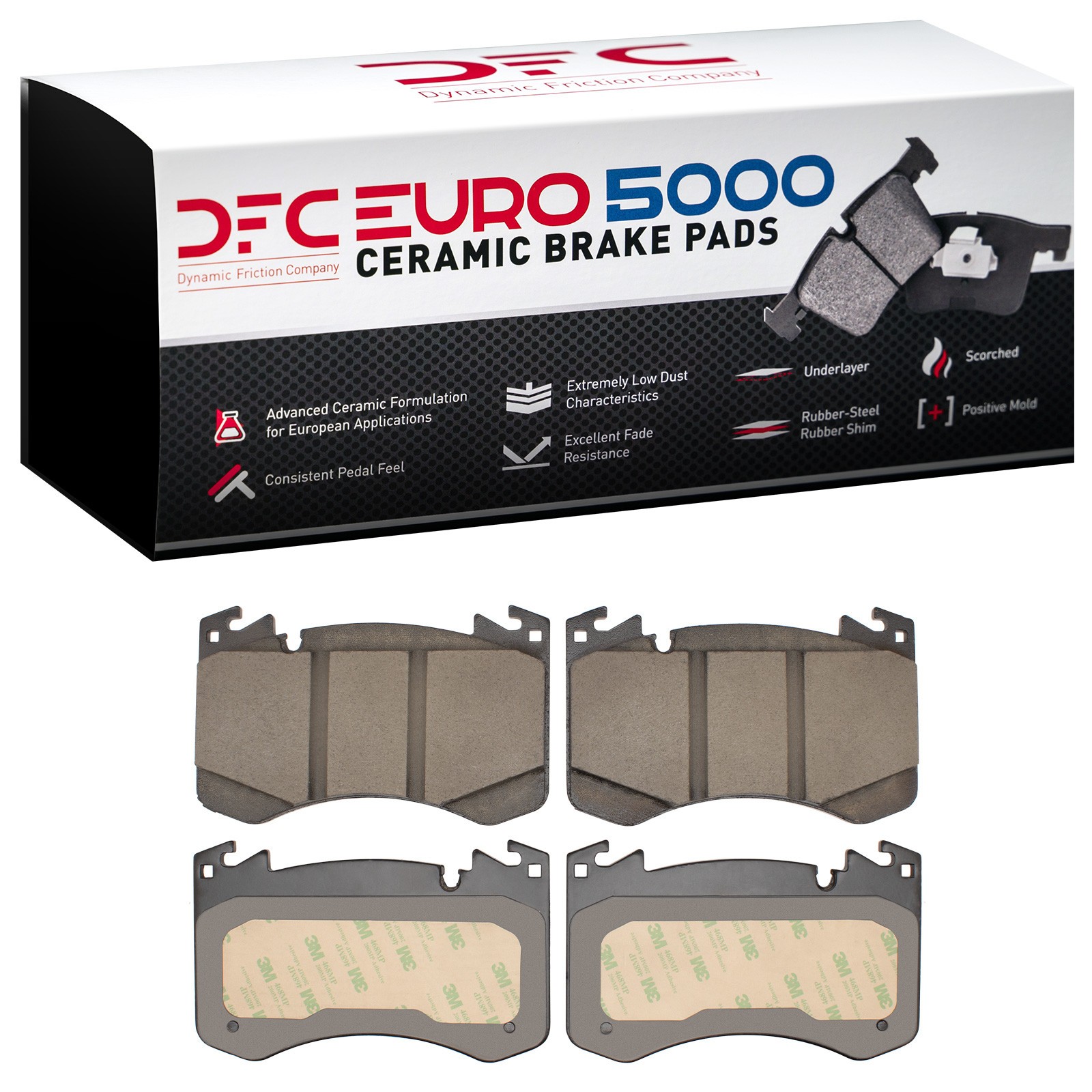 Dynamic Friction 5000 Euro Ceramic Brake Pads Without Hardware - 1600-2462-00 - 2