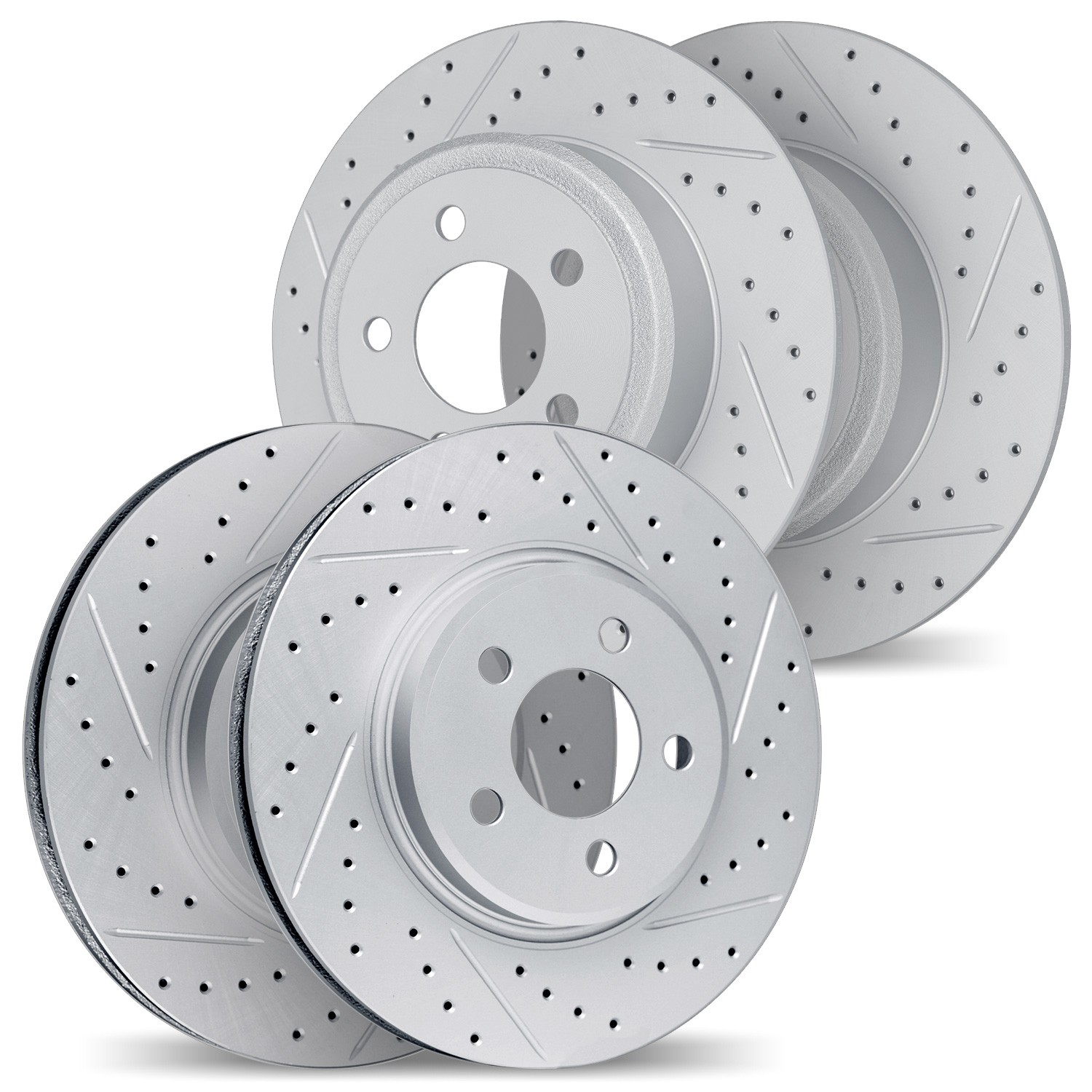 DFC Front & Rear Drilled Slotted Brake Rotors (Set of 4) - Main Image