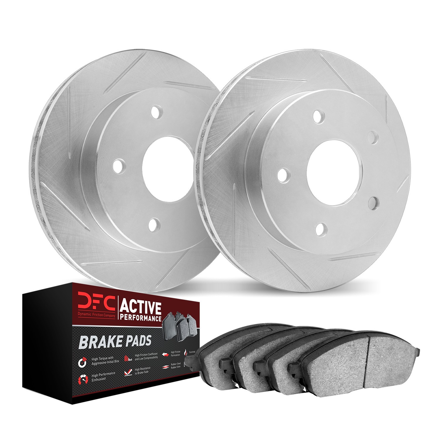 DFC Front Slotted Brake Pad and Rotor Kit - Main Image