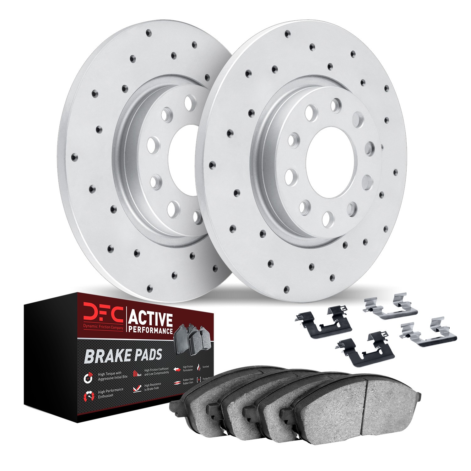 DFC Rear Drilled Brake Pad and Rotor Kit - Main Image