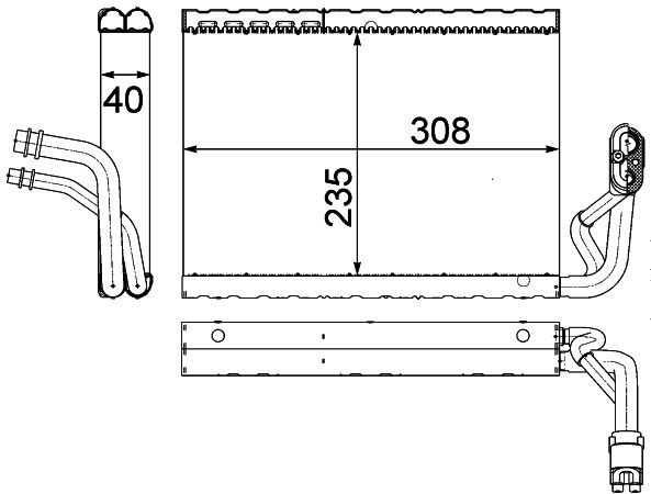 MAHLE A/C Evaporator Core AE 91 000P - 2