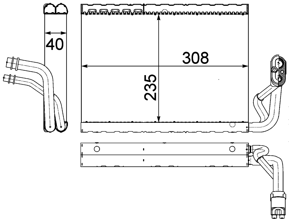 MAHLE A/C Evaporator Core AE 91 000P - Main Image