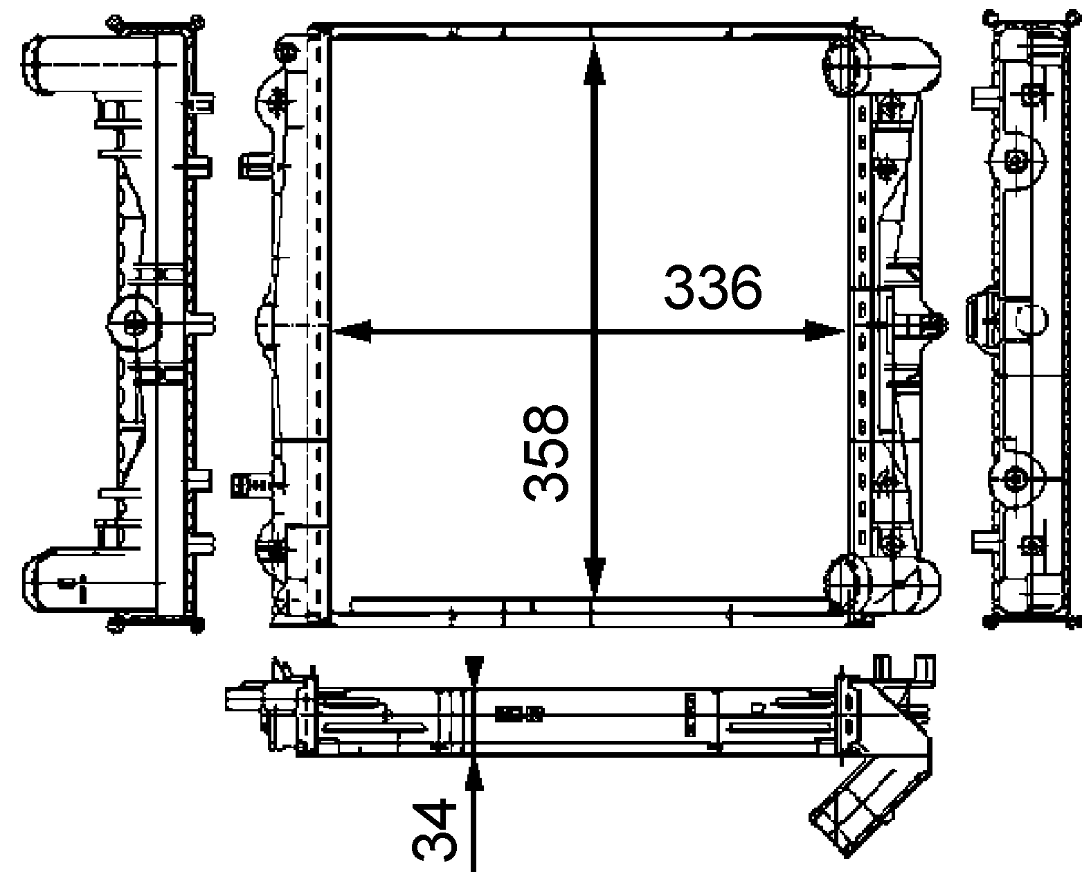 MAHLE Rear Left Radiator CR 383 000S - Main Image