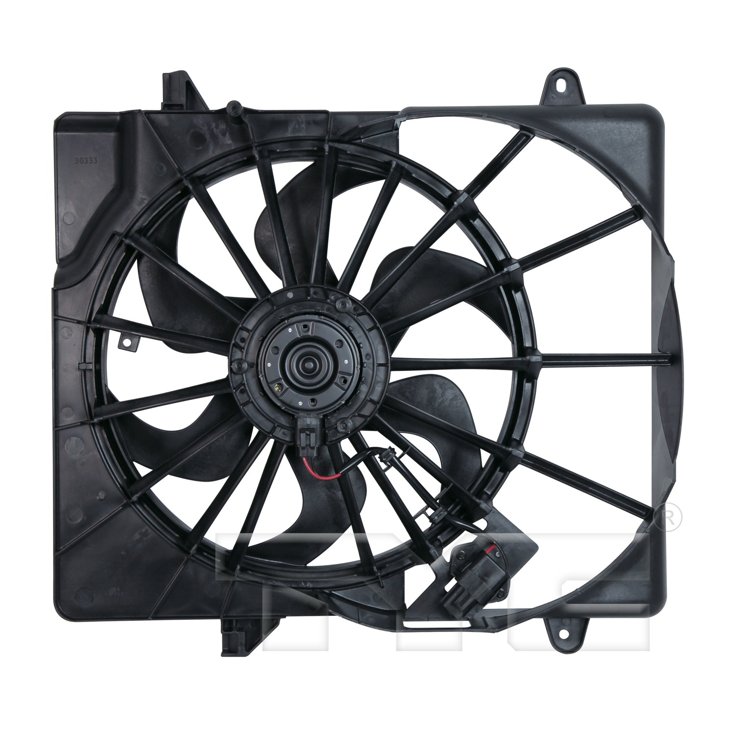 TYC Dual Radiator and Condenser Fan Assembly - 2
