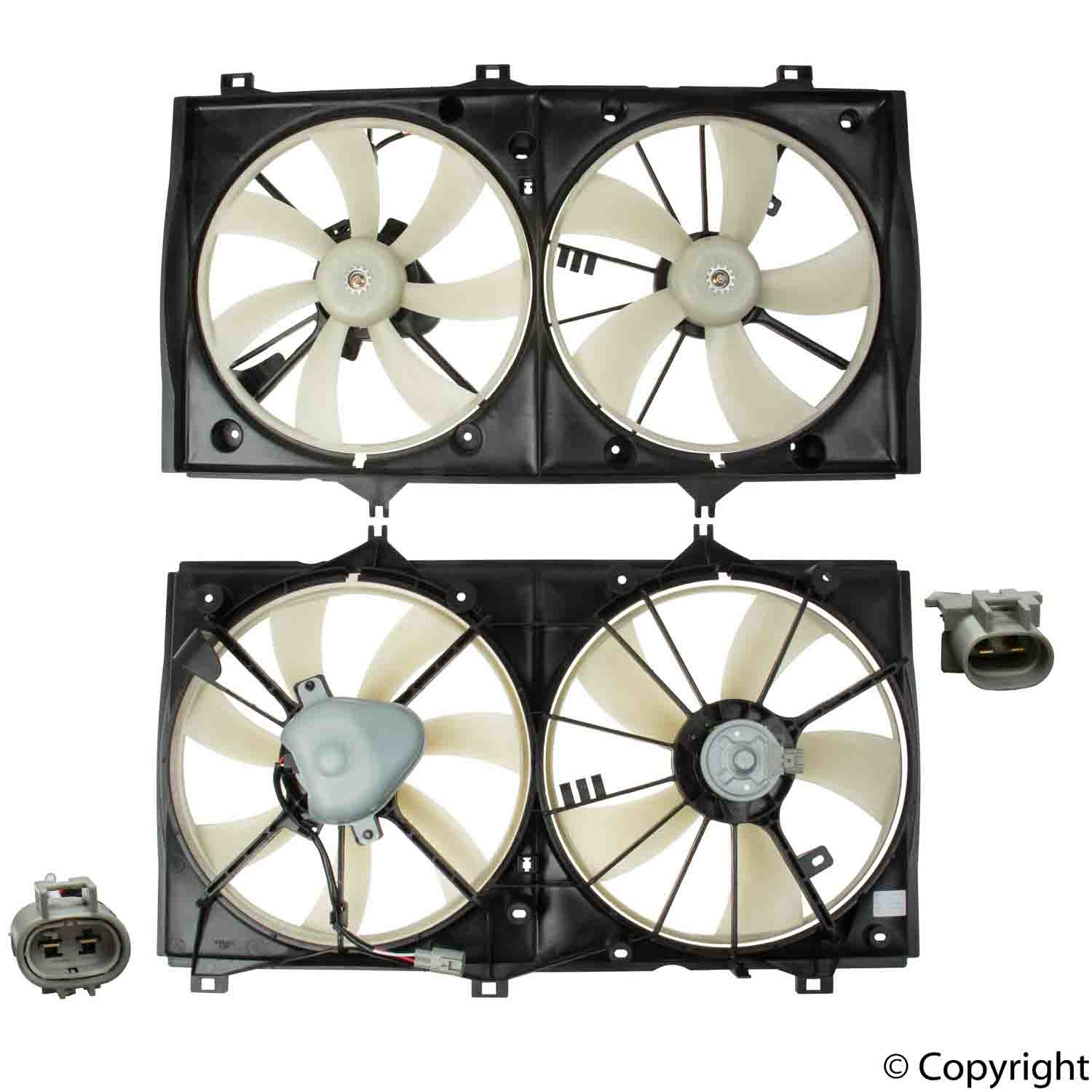 TYC Dual Radiator and Condenser Fan Assembly - 4