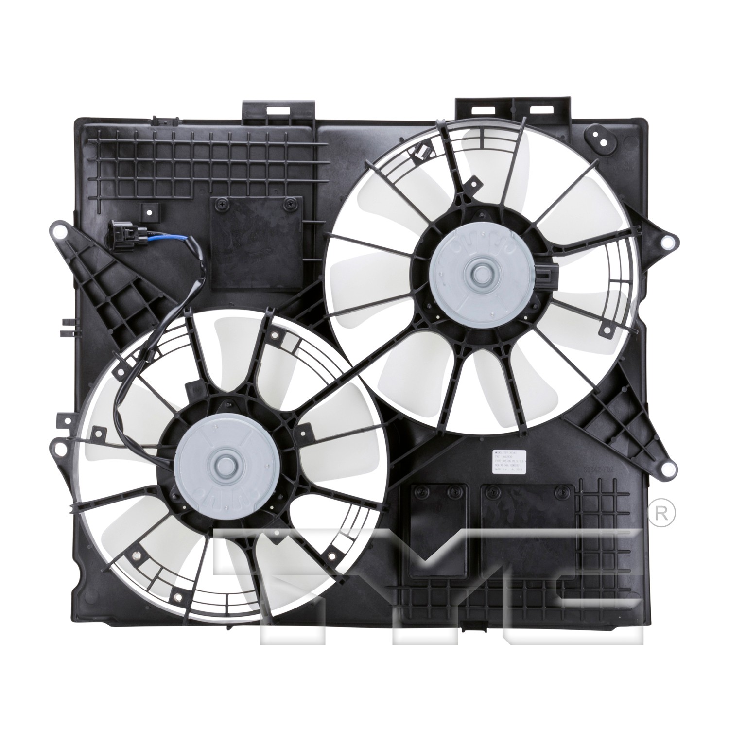 TYC Dual Radiator and Condenser Fan Assembly - 2
