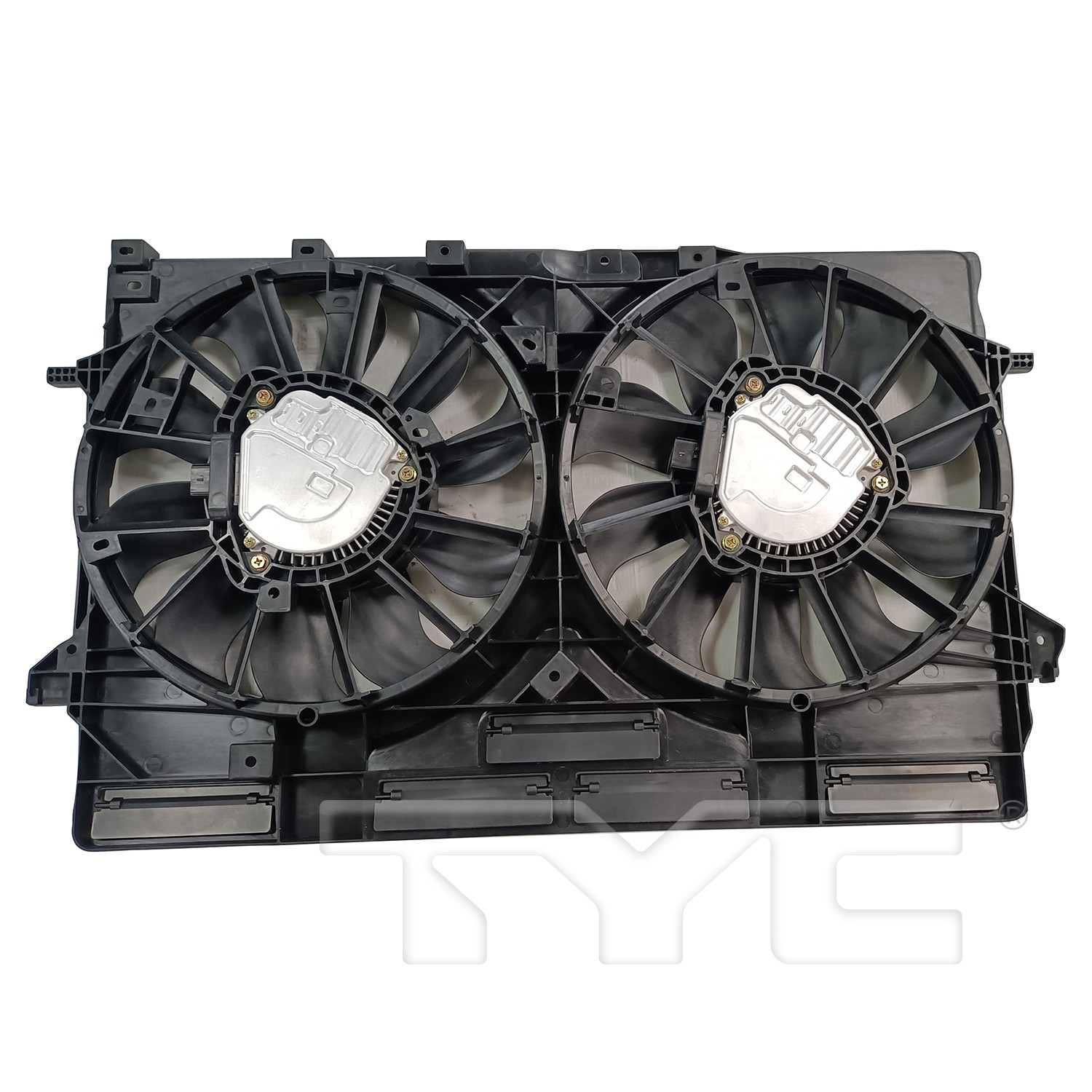 TYC Dual Radiator and Condenser Fan Assembly - 2
