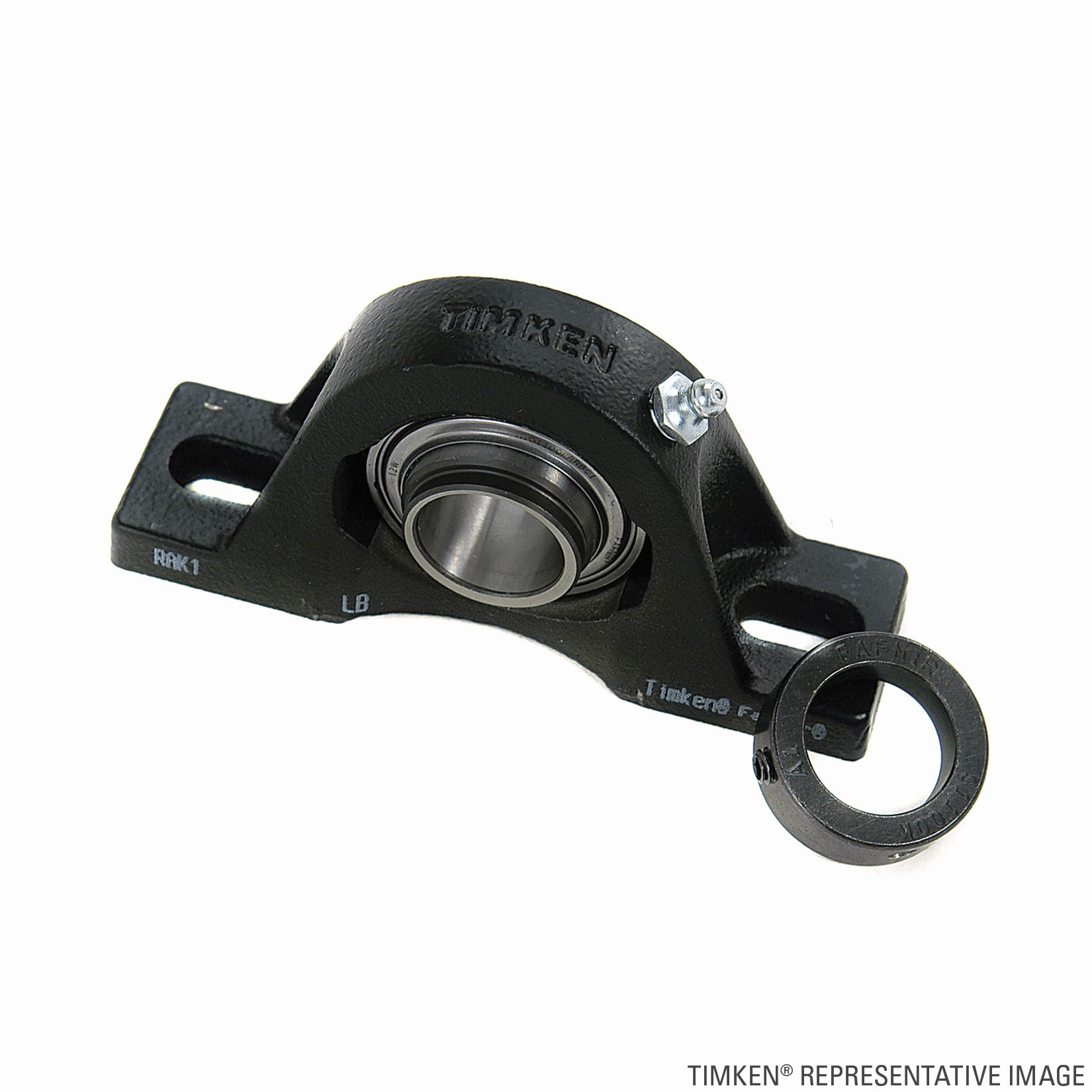 Housed Ball Bearing - Contact Shroud Seal, Wide Inner Ring, Self Locking Collar, Regreasable - Main Image