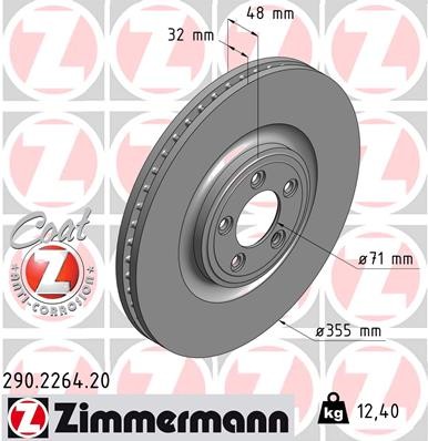 Zimmermann Front Brake Rotor 290.2264.20 - Main Image